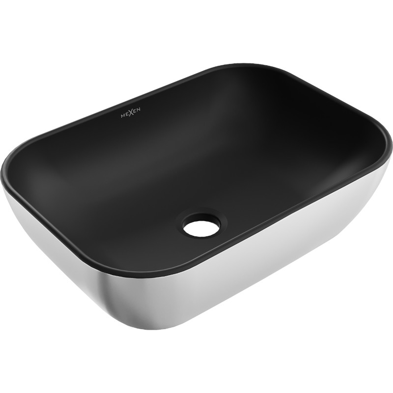 Mexen Rita countertop washbasin 45 x 32 cm, matte black/silver - 21084574