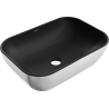 Mexen Rita countertop washbasin 45 x 32 cm, matte black/silver - 21084574