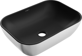 Mexen Rita countertop washbasin 45 x 32 cm, black matt/Silver - 21084574