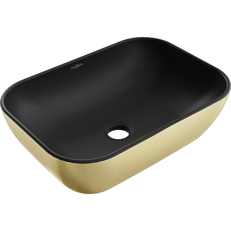 Mexen Rita countertop sink 45 x 32 cm, black matte/gold - 21084576