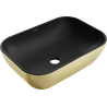 Mexen Rita countertop washbasin 45 x 32 cm, black matte/gold - 21084576