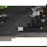 Mexen Andres 1.5-compartment granite sink with a drip tray and kitchen mixer tap Duo, Black - 6515-77-671701-07