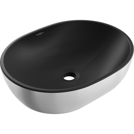 Mexen Viki countertop washbasin 48 x 35 cm, black matt/Silver - 21054874