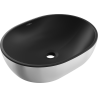 Mexen Viki countertop washbasin 48 x 35 cm, black matte/silver - 21054874