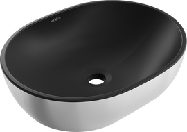 Mexen Viki countertop sink 48 x 35 cm, matte black/silver - 21054874