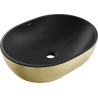 Mexen Viki countertop washbasin 48 x 35 cm, black matte/gold - 21054876