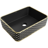 Mexen Catia countertop washbasin 48 x 37 cm, black matte/golden checkered pattern - 21314879
