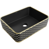 Mexen Catia countertop washbasin 48 x 37 cm, matte black/golden grid pattern - 21314879