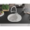 Mexen Kevin granite kitchen sink 1-bowl with Duo kitchen faucet, white - 6517-20-671701-02