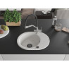 Mexen Kevin 1-bowl granite sink with Duo kitchen faucet, white - 6517-20-671701-07-B