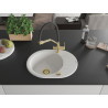 Mexen Kevin 1-bowl granite sink with Duo kitchen faucet, white - 6517-20-671701-57-G
