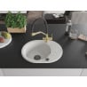 Mexen Kevin 1-bowl granite sink with Duo kitchen faucet, white - 6517-20-671701-57-B