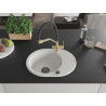 Mexen Kevin Single-bowl granite sink with Duo kitchen faucet, white - 6517-20-671701-57-B