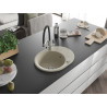 Mexen Kevin 1-bowl granite sink with Duo kitchen faucet, beige - 6517-69-671701-07