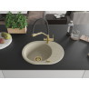 Mexen Kevin 1-bowl granite kitchen sink with Duo faucet, beige - 6517-69-671701-57-G