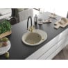 Mexen Kevin 1-bowl granite sink with Duo kitchen tap, beige - 6517-69-671701-57-G