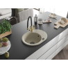 Mexen Kevin granit kitchen sink 1-bowl with Duo kitchen faucet, beige - 6517-69-671701-57-B