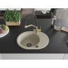 Mexen Kevin single-bowl granite sink with Duo kitchen faucet, beige - 6517-69-671701-57-B