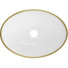 Mexen Elza countertop washbasin 40 x 33 cm, white/gold checkered pattern - 21014009