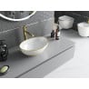 Mexen Elza countertop washbasin 40 x 33 cm, white/gold checkered pattern - 21014009