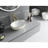 Mexen Elza countertop washbasin 40 x 33 cm, white/gold grid pattern - 21014009