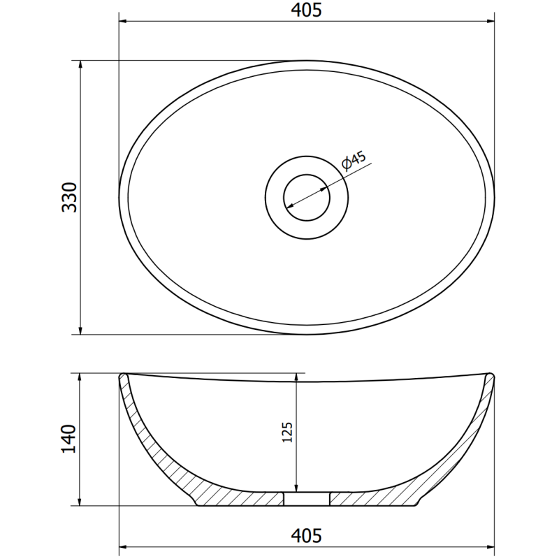 Mexen Elza countertop washbasin 40 x 33 cm, black matte/golden grid pattern - 21014029