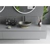 Mexen Elza countertop washbasin 40 x 33 cm, black matte/golden grid pattern - 21014029