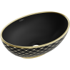 Mexen Elza countertop washbasin 40 x 33 cm, black matte/gold check pattern - 21014029