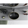 Mexen Elza countertop washbasin 40 x 33 cm, black matte/gold check pattern - 21014029