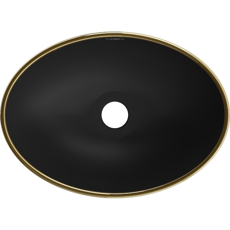 Mexen Elza countertop sink 40 x 33 cm, black matte/gold check pattern - 21014029