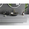 Mexen Elza countertop sink 40 x 33 cm, black matte/gold rim - 21014025