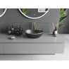 Mexen Elza countertop washbasin 40 x 33 cm, black matte/gold rim - 21014025