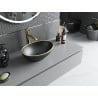 Mexen Elza countertop washbasin 40 x 33 cm, black matte/gold rim - 21014025