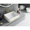 Mexen Catia countertop washbasin 48 x 37 cm, white/gold checkered pattern - 21314809