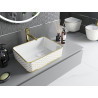 Mexen Catia countertop washbasin 48 x 37 cm, white/gold plaid pattern - 21314809
