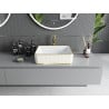 Mexen Catia countertop washbasin 48 x 37 cm, white/gold checkered pattern - 21314809