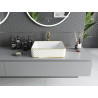 Mexen Catia countertop washbasin 48 x 37 cm, white/gold plaid pattern - 21314809