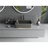 Mexen Catia countertop washbasin 48 x 37 cm, black matte/golden checkered pattern - 21314879