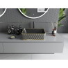 Mexen Catia countertop washbasin 48 x 37 cm, matte black/golden grid pattern - 21314879