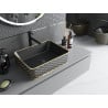 Mexen Catia countertop washbasin 48 x 37 cm, black matte/golden checkered pattern - 21314879