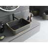 Mexen Catia countertop washbasin 48 x 37 cm, matte black/golden grid pattern - 21314879