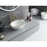 Mexen Elza countertop washbasin 40 x 33 cm, white/gold rim - 21014005