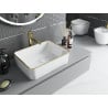 Mexen Catia countertop washbasin 48 x 37 cm, white/gold edge - 21314805