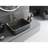 Mexen Catia countertop sink 48 x 37 cm, black matte/gold rim - 21314875