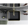 Mexen Catia countertop sink 48 x 37 cm, black matte/gold rim - 21314875