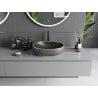 Mexen Viki countertop washbasin 48 x 35 cm, black matte/gold grid pattern - 21054879