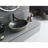 Mexen Viki countertop washbasin 48 x 35 cm, black matte/gold grid pattern - 21054879