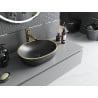 Mexen Viki countertop washbasin 48 x 35 cm, black matt/gold edge trim - 21054875