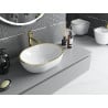 Mexen Viki countertop washbasin 48 x 35 cm, white/gold rim - 21054805