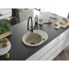 Mexen Kevin 1-bowl granite sink with kitchen faucet Duo, beige - 6517-69-671701-70-B